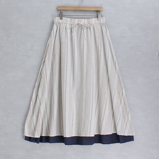 reversible cotton / linen skirt