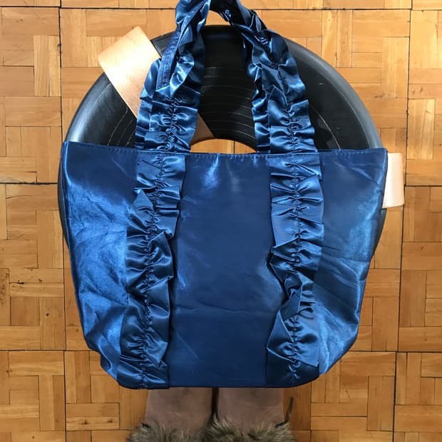 vintage frill navy bag