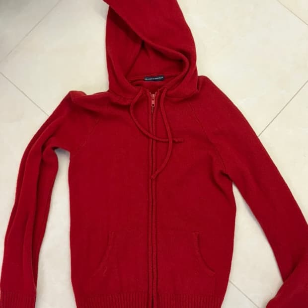 브랜디 멜빌 레드 니트 후드집업