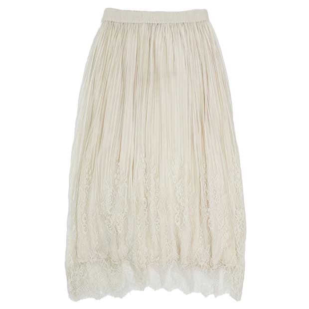Goa Pleated Bending Lace Skirt /Os