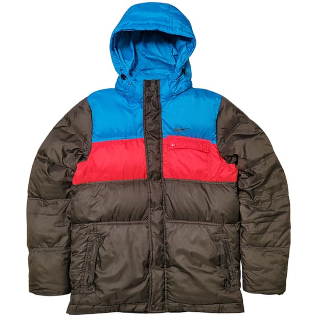 나이키 멀티컬러 배색 후드 패딩