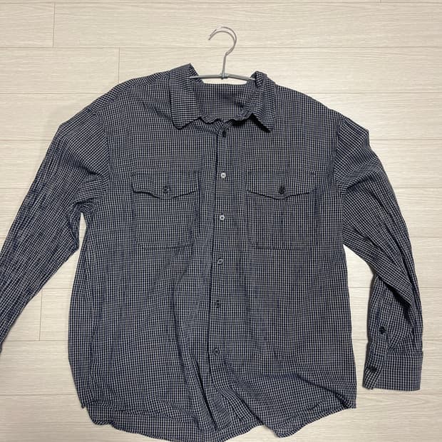 드로우핏 써머 에디 투포켓 시어서커 체크 셔츠 [NAVY]