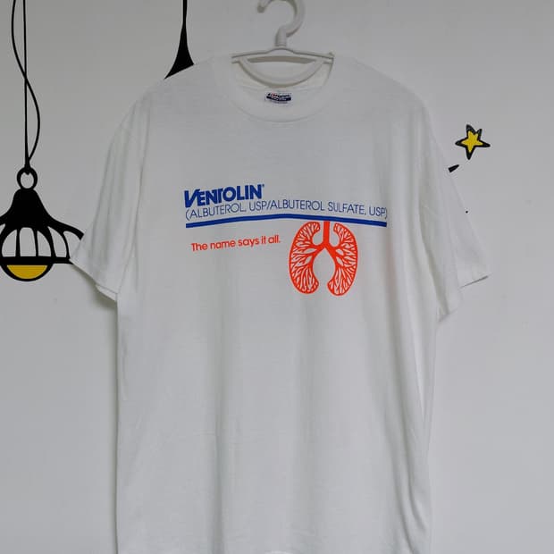 RARE 80s~90s USA Hanes Ventolin 제약회사 빈티지