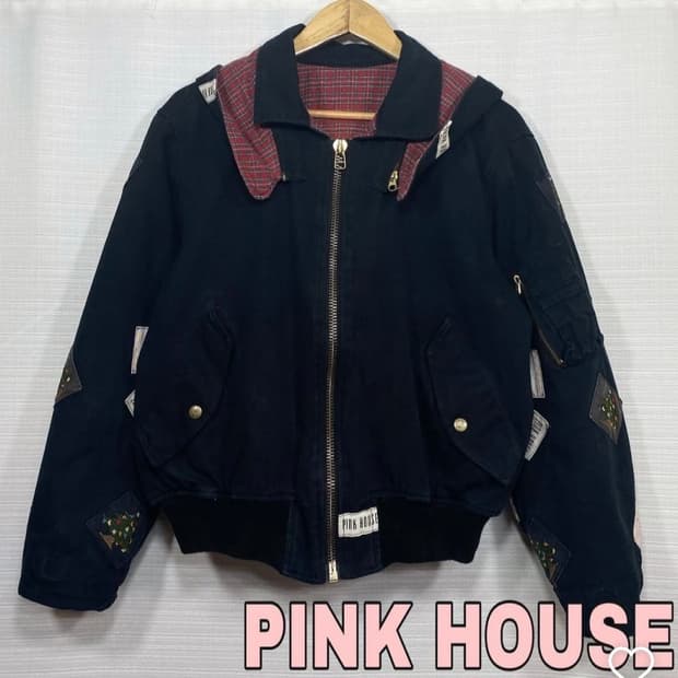 핑크하우스 패치 블루종 자켓
