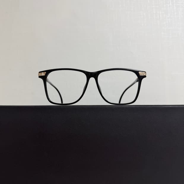빈티지 골드포인트 블랙 뿔테안경 56 15 135