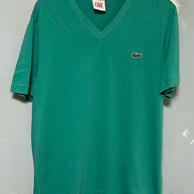 LACOSTE 라코스테 라이브 여자 브이넥 반팔티 그린 L 100 77