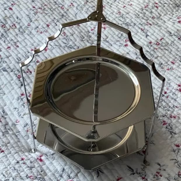 빈티지 올드홀 스테인레스 2단스탠드 