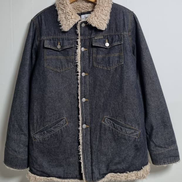 오버핏 S ) CK 캘빈클라인 쉐르파 데님자켓 청자켓