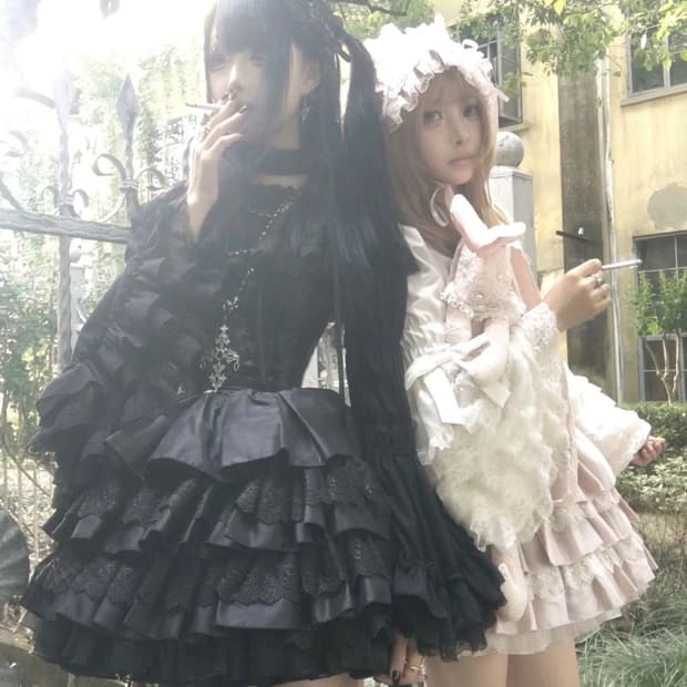 고익 로리타 고스로리 드레스 헤도레 가방 세트