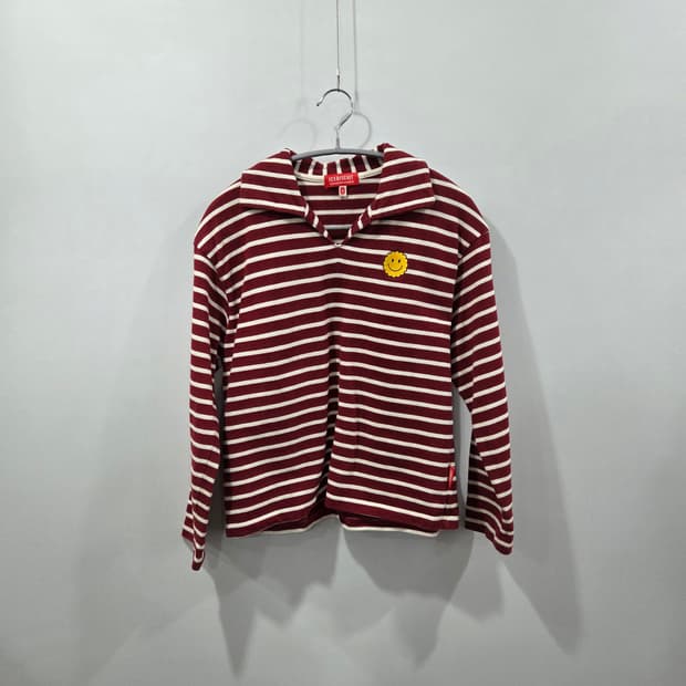 아이스비스킷 키즈 스트라이프 카라 롱슬리브 155