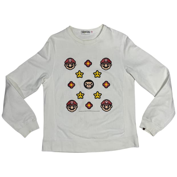 2008 니고 베이프x마리오 베이비 마일로 모노그램 맨투맨 스웨터