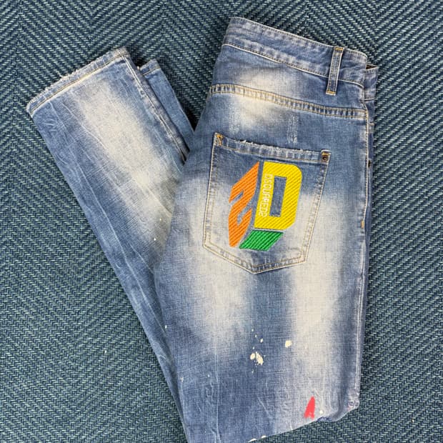 Dsquared2 스타일 빈티지 데님 팬츠 (EU 48 / M~L) 🔥