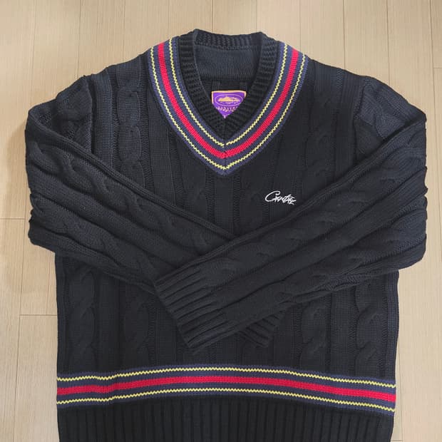 코르테이즈 윔블던 케이블 니트 스웨터 블랙 M