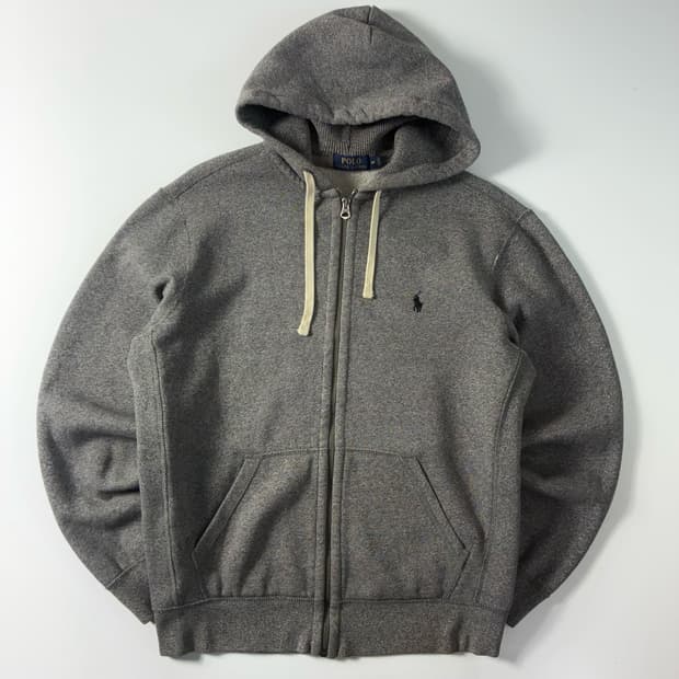 Polo  폴로 랄프로렌 자수 코튼 그레이 써멀 후드집업 