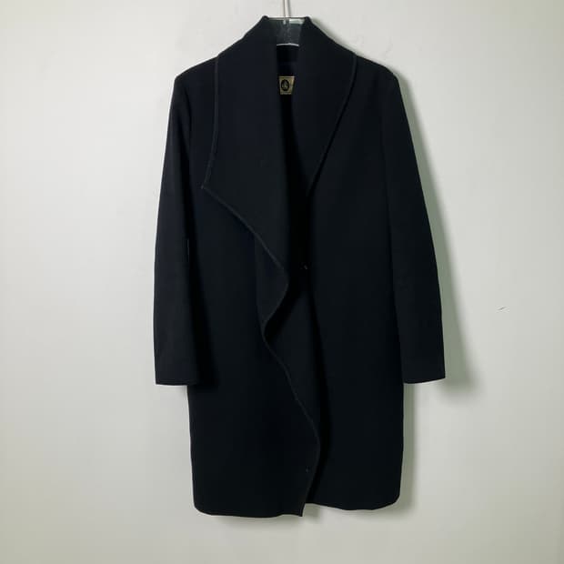 랑방 블랙 숄카라 코트