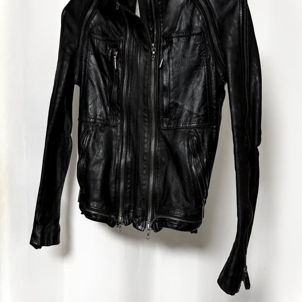 시스테레 10Fw 버팔로 6-Zip 레더 라이더 자켓