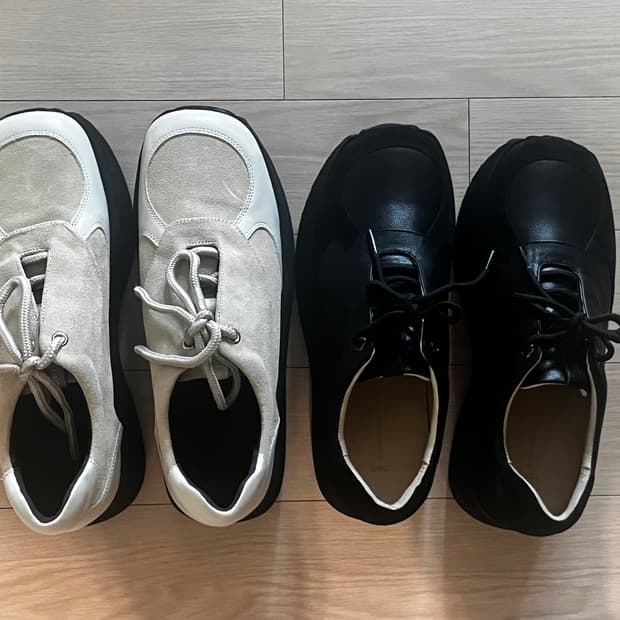 오소이 보트 스니커즈 베이지, 블랙 