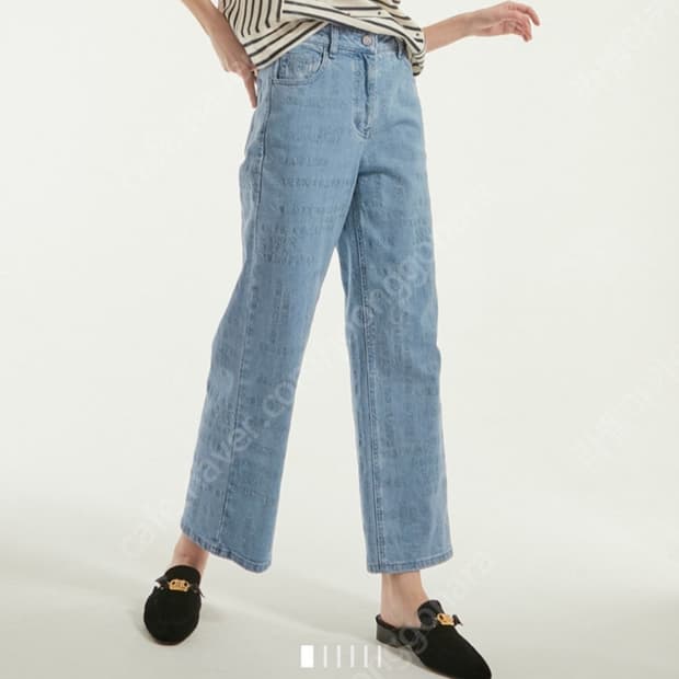 랑방 595000원 자수로고 와이드데님 패츠