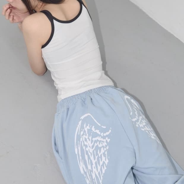 팬시클럽 엔젤 빈티지 스웨트팬츠 위시코어 블루소다 츄바