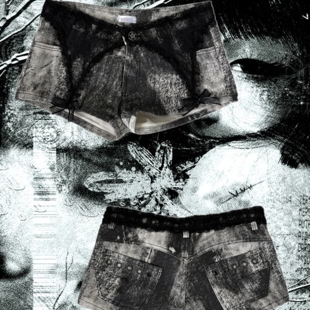 00s goth punk eyelet punch detail pants