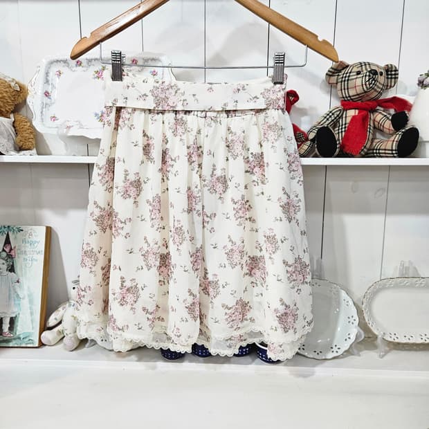 (LEST ROSE) 플라워 레이스 스커트