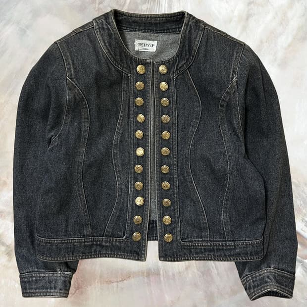 빈티지 데님 나폴레옹 자켓 