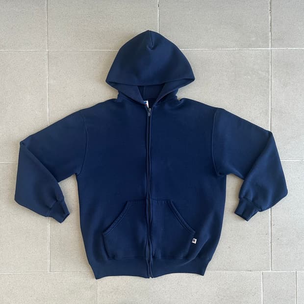 90s 빈티지 러셀 후드집업 네이비 L USA