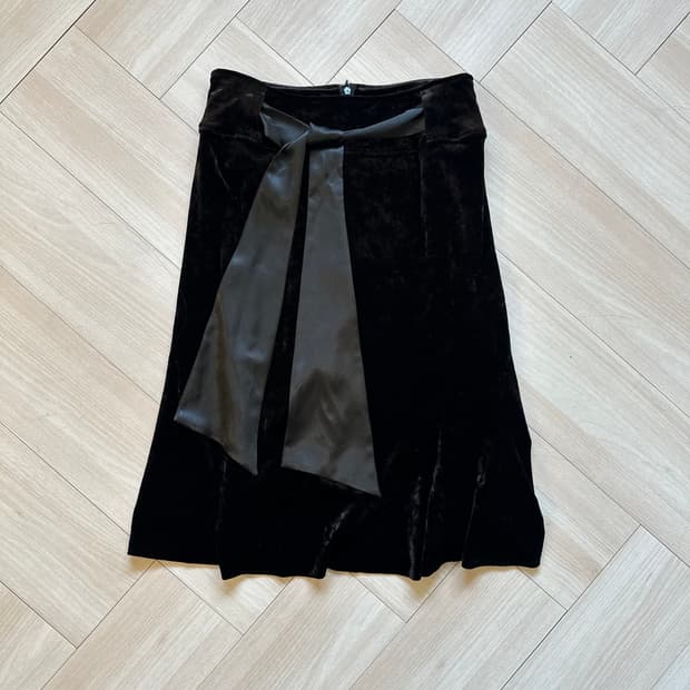 [CARA O CRUZ] black triacetate velvet sk