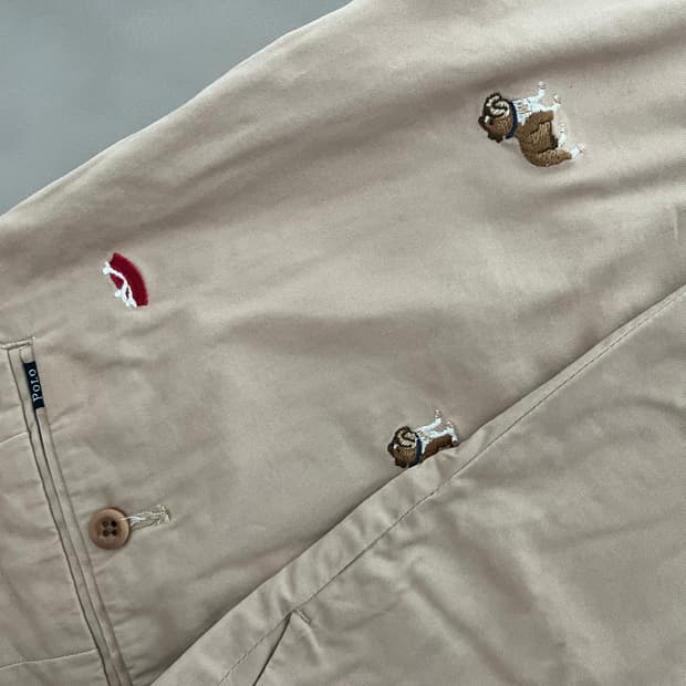 폴로랄프로렌 불독자수 반바지