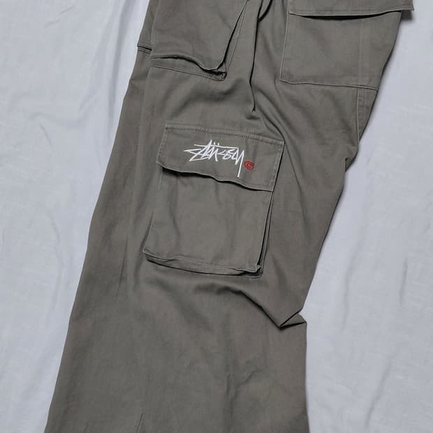 [XL] 스투시 스탁 로고 이지 카고 팬츠 차콜