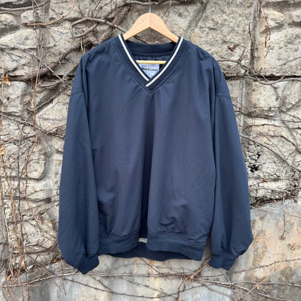 웨어가드 빈티지 스포츠 축구 골프 웜업 져지 바람막이 네이비