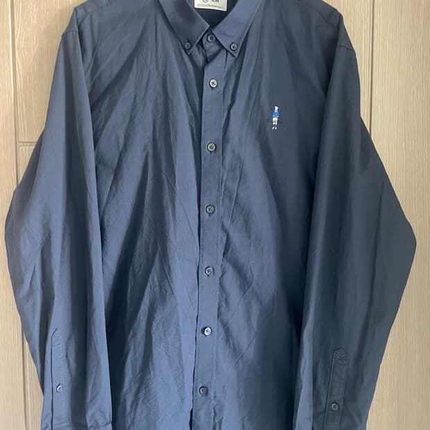 지오다노 네이비 너디 옥스포드 셔츠