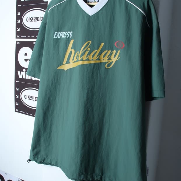 (L-XL) 익스프레스 홀리데이 반팔 티셔츠 유니폼 블록코어-H33389