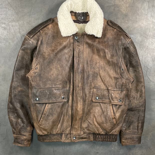 재팬 빈티지 A2 레더 봄버 자켓
