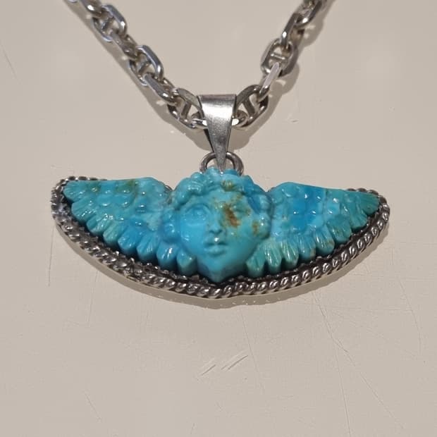 천사 터키석 실버 펜던트 나바호 웨스턴 네이티브아메리칸주얼리 인디언주얼리
