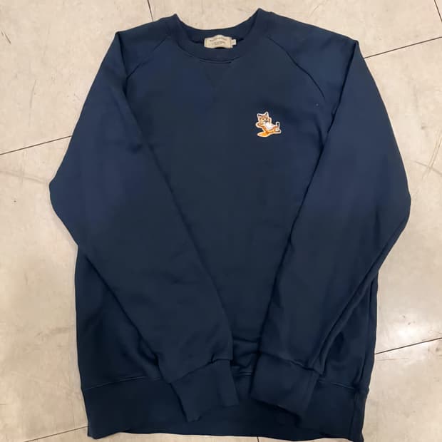 메종키츠네 네이비 맨투맨 L