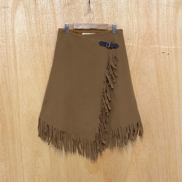 RAY BEAMS fringe wool skirt 프린지 울 랩 스커트
