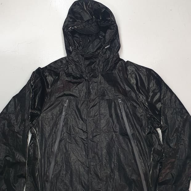 비슬로우 퍼플 블랙 후드 바람막이 M