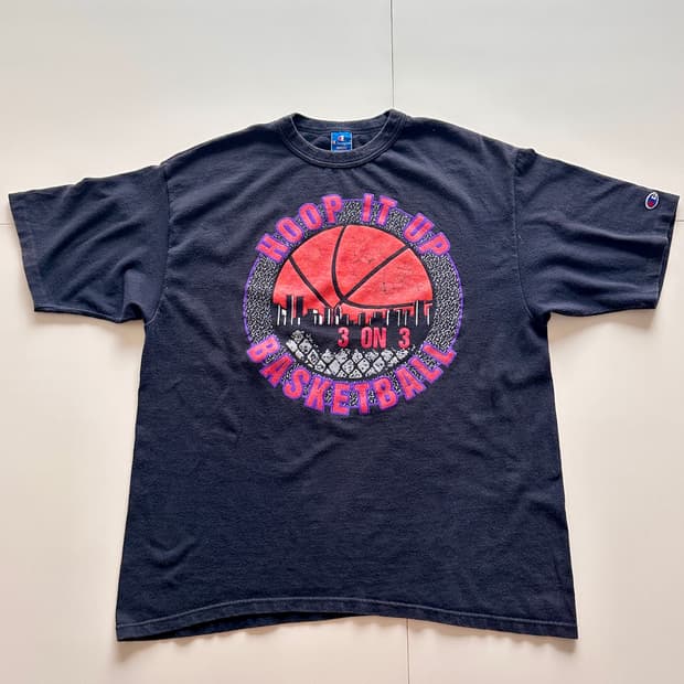 90년대 미국 생산 챔피언 빈티지 반팔티 HOOP IT UP XL