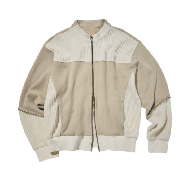 Etce SMOCKING KNIT ZIP UP JACKET