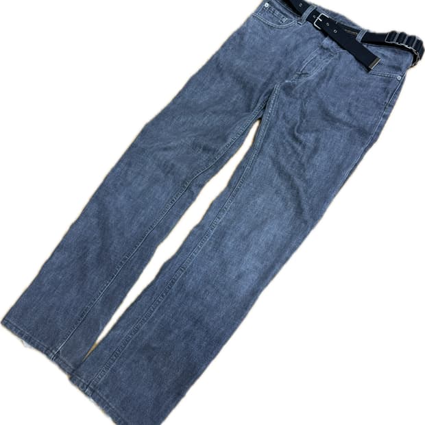 helmut lang grey denim pants