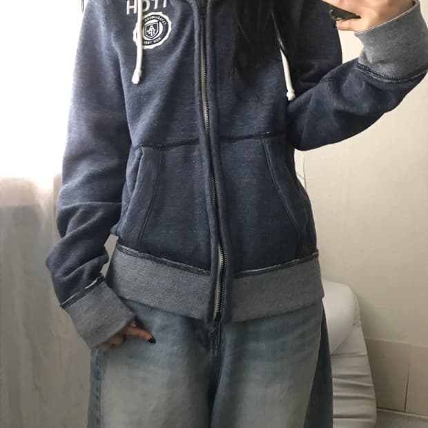 아베크롬비 네이비 후드집업