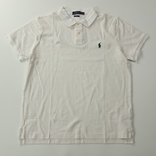 CK178 XL 폴로 00s 그린포니 화이트 반팔 메쉬 카라 티셔츠