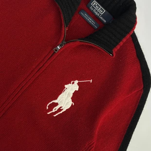 Polo 폴로 랄프로렌 빅포니 스위스 자수 코튼 니트집업