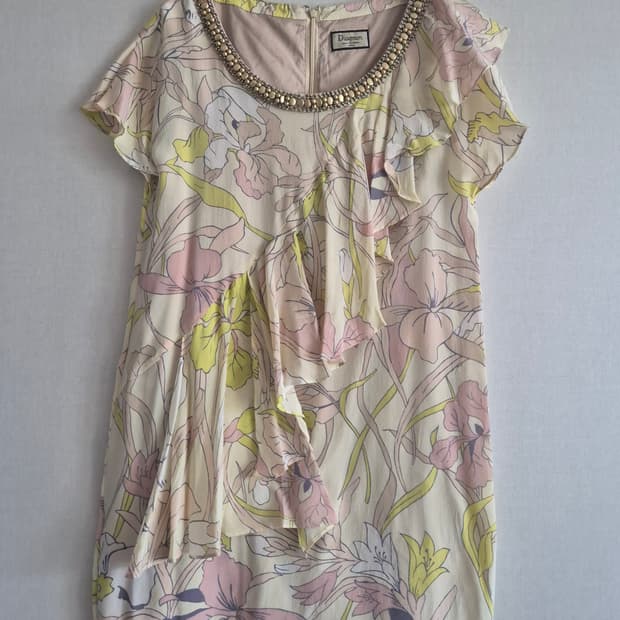 실크 100 비즈 프릴 블라우스