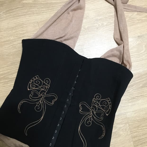 스컬프터 Farm Corset Halter Top Black