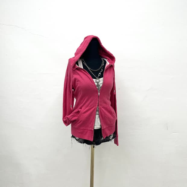 Gyaru 2 way pink hoodie 