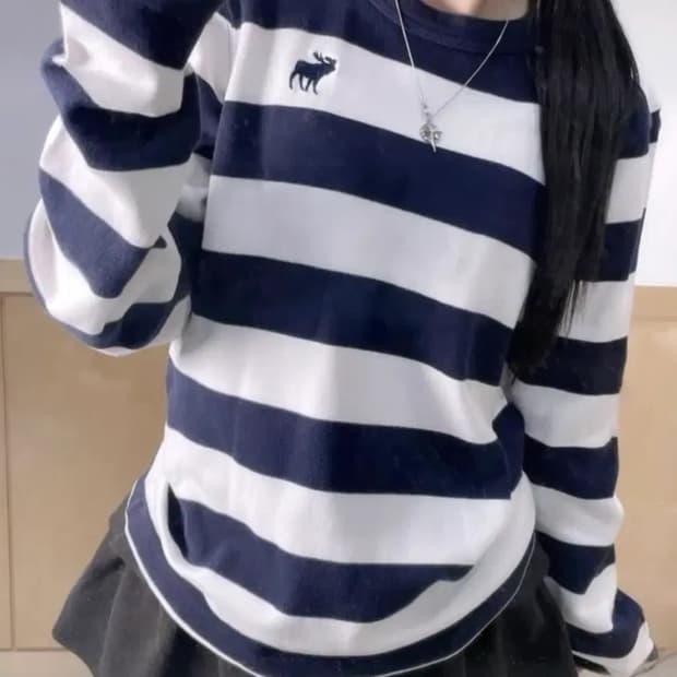 아베크롬비 스트라이프 긴팔 티셔츠