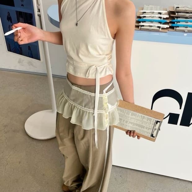 스컬프터 레이어드 마이크로 스커트 L