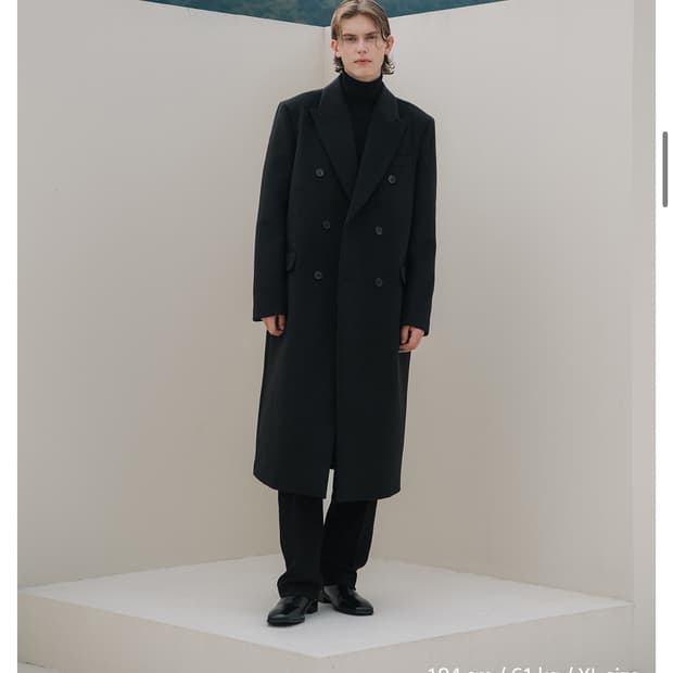 데꼬로소 [Handmade] 테일러드 롱더블코트 XL